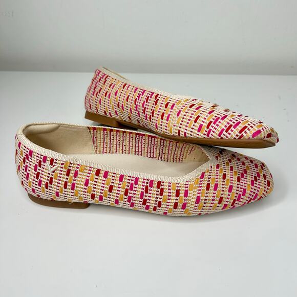 Vivaia Square-Toe V-Cut Flats (Margot 2.0) Multi Pink Crochet - Picture 1 of 7